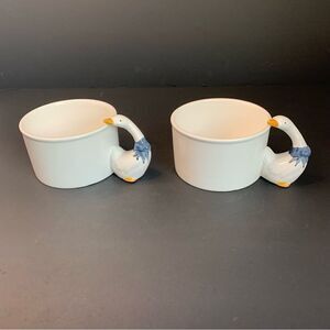 House of Lloyd Blue Bow Geese Soup Mugs Set of 2